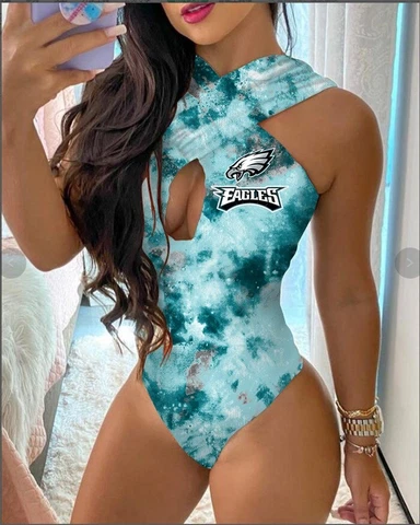 Philadelphia Eagles Front Cross Bathing Suit Bikini Halter Tie Back Swimsuit New Cover