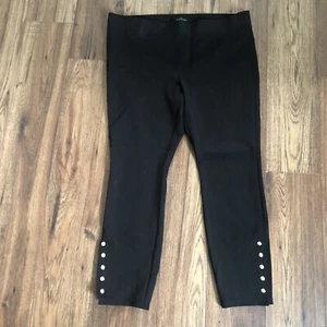 White House Black Market The Legging schwarz Gr. XLP 5 goldfarbene Knöpfe @ Knöchel - Bild 1 von 5
