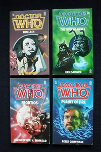 4x Doctor Who Target Paperbacks Frontios, Planet of Fire, Timelash, Twin Dilemma - Picture 1 of 4