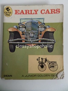 Vintage Early Cars Book  - Quiz Me - Dean A Junior Golden Guide -  - Picture 1 of 4
