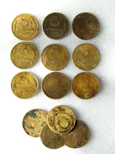 Soviet Coin USSR 3 kopecks 1938 1940 1943 1946 1957 1956 1949 1957 - Picture 1 of 6
