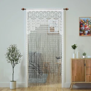 Macrame Lace Door String Curtain for Doorways Room Divider Doorway Hippie Window - Picture 1 of 7
