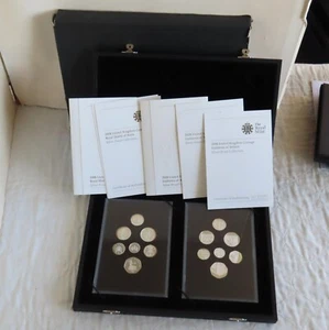 2008 EMBLEMS AND ROYAL SHIELD OF ARMS SILVER PROOF 14 COIN DOUBLE SET - Picture 1 of 5