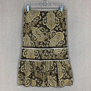 Falda para mujer Laundry Shelli Segal XS (29x27) marrón cachemira midi pull on boho - Imagen 1 de 8