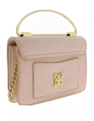 New BCBG Coco Mini Satchel Faux Leather Crossbody Peach Rose Small Bag $98 - Image 1 of 4