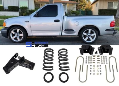Ford F-150 1997-2003 3" Front Drop Coils 4" Rear Lowering Hangers & Shackles Kit - Image 1 of 4