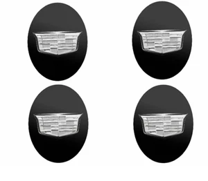 16-25 Cadillac Center Cap in Black w/Cadillac Logo Set Of 4 GM OEM NEW 19333201 - Picture 1 of 1