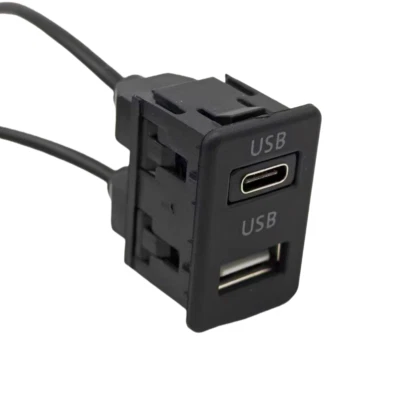 Адаптер удлинительного кабеля двойной USB для автомобильной навигации Android крепление заподлицо на приборную панель автомобиля - Изображение 1 из 4