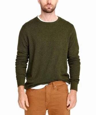 BNWT J. CREW MENS COTTON CASHMERE OLIVE SWEATER SIZE MEDIUM - Image 1 of 2