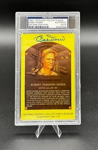 Bobby Doerr Boston Red Sox HOF Signed 1964 Date HOF Yellow Plaque PSA/DNA AUTO - Picture 1 of 2