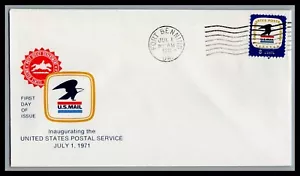 US FDC # 1396 8c Postal Service Emblem usps Fort Benning GA 1971, 9L952 - Picture 1 of 1