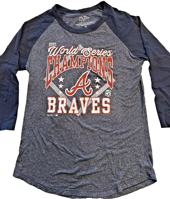 Atlanta Braves Women's Long Sleeve T-Shirt M Gray 2021 World Series Champions - Image 1 of 3