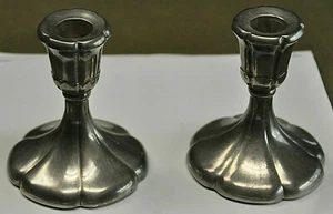GORHAM ,ITALY SILVER PLATED CANDLE HOLDERS, (2) 5" TALL  - Picture 1 of 6