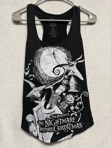 Nightmare Before Christmas Disney Tank Top XS Black Jack Skellington Gothic Race - Picture 1 of 8