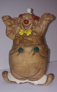Vintage Happy Clown Hands Up Cookie Jar Canister - Picture 1 of 6