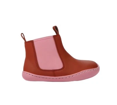 Camper Peu Cami Mädchen Lederstiefel in rot mit rosa neuer Stil
