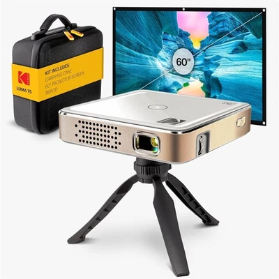 Kodak Luma 75 Ultra Mini Projector Bundle with 60" Screen, Tripod & Case (White) - Image 1 of 4