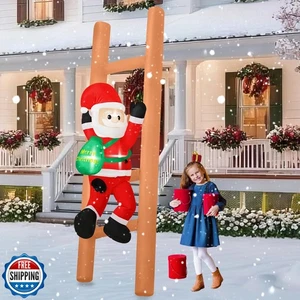 6FT Christmas Inflatables Climbing Santa with Gift Bag, Hanging S - Picture 1 of 5