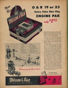 Pubblicità rivista - 1948 - Ohlsson & Rice, Los Angeles, CA - Modellismo motori aerei - Foto 1 di 1