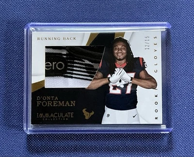 2017 Panini Immaculate Rookie Gloves D'onta Foreman #12/15 RC Patch! Texas! - Image 1 of 4