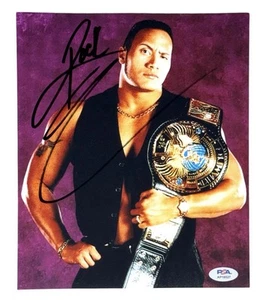 WWE THE ROCK SIGNED 8X10 AUTOGRAPHED WRESTLING PHOTO WITH PSA COA PICTURE PROOF - Picture 1 of 5