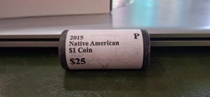 2015 Indianer 1 $ Münze Philadelphia, 25 $ ungeöffnete Rolle, U.S. Mint - Bild 1 von 1