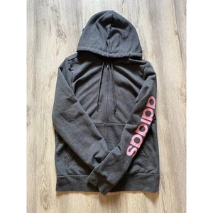 Adidas Felpa con Cappuccio Zip Grigio Rosa Taglia Media Leggera - Foto 1 di 7