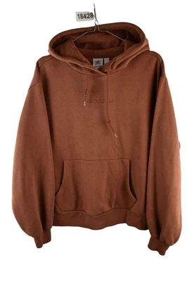 Adidas Womans Brown Logo Hooded Sweatshirt Cotton Size 10 Sports - Image 1 of 4