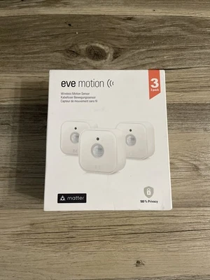 Eve Motion (Matter) 3-Pack – Smart Motion Light Sensor, IPX3, Automatic -Sealed - Image 1 of 4