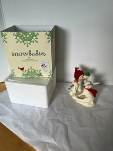 Department 56 Christmas Snowbabies SIT Reindeer, Boy & Carrot. W-BOX - Picture 1 of 5
