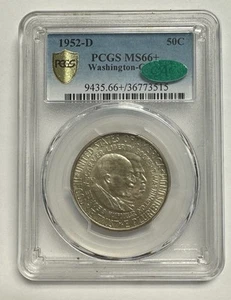 1952-D Washington-Carver Commemorative Half Dollar PCGS MS66+ CAC (D02) - Picture 1 of 3