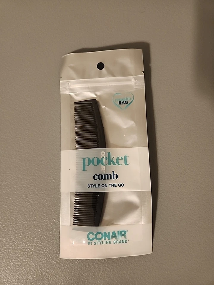 Conair Single Pocket Style on The Go Comb Black