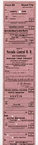 Juego de billetes adjuntos vintage de Nevada Central Railroad - Imagen 1 de 2