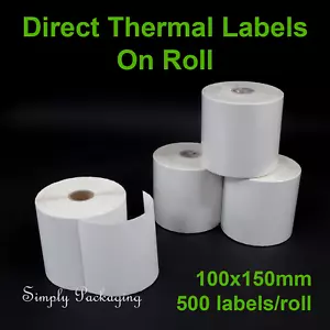 (500 Labels/Roll) Direct Thermal Shipping Label 100x150mm 4x6 Labels Roll - Picture 1 of 1