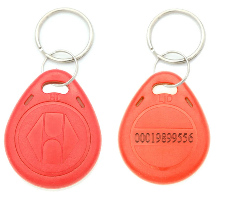 100 X RED 125Khz RFID TK4100 EM4100 Proximity ID Card Token Tags Key Keyfobs - Image 1 of 1