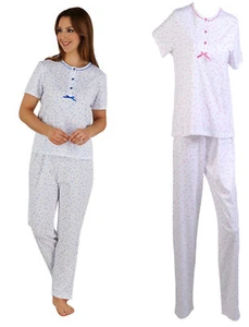 Pijamas florales para mujer Slenderella flor parte superior inferior PJ conjunto 100 % algodón - Imagen 1 de 10