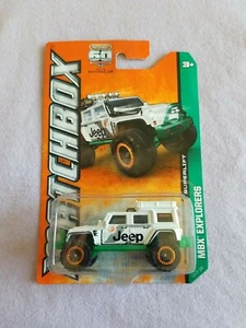 2013 Matchbox JEEP WRANGLER SUPERLIFT White 116/120 GREAT CARD Explorers - Picture 1 of 4
