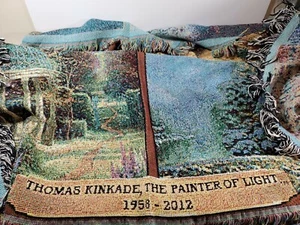 Thomas Kinkade, The Painter Of Light 1958-2012 Throw Blanket Tapestry 48" x 58" - Picture 1 of 12