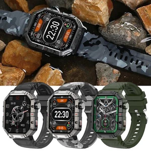 Military Rugged Smart Watch Outdoor Sports Heart Rate Fitness Tracker 2024 Gift - Picture 1 of 17