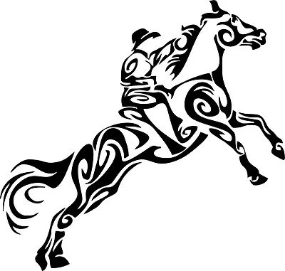 Tribal Cowboy Horse Rodeo Western Car Truck Window Laptop Vinyl Decal Sticker - Image 1 of 2