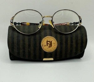 Fendi Havana Antique Bronze Designer Eyeglasses Frames 53-16-135 w Fendi Case - Picture 1 of 11