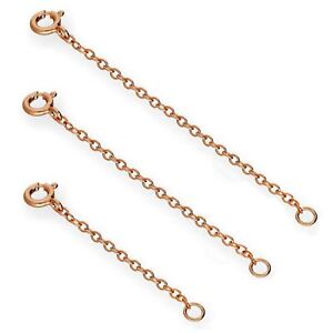 Rose Gold Plated Sterling Silver Train Chain Extender 2 3 4 Inches