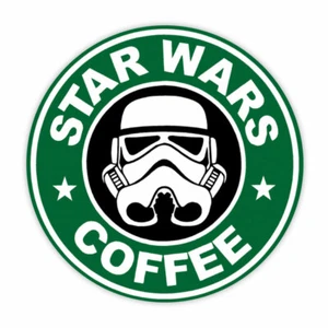 Star Wars coffee sticker decal 4" x 4" - Picture 1 of 1