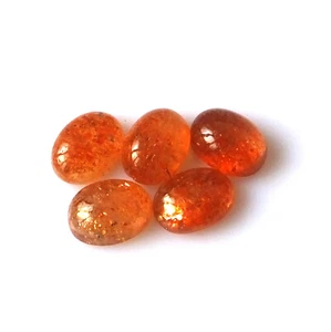 Sunstone Cabochon 6X8 mm Oval Cut AAA+Grade Natural Untreated Gemstone 5 Pieces - Picture 1 of 5
