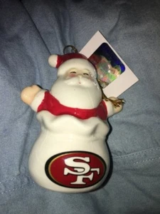 San Francisco 49ers NFL Football Jolly Santa Ornament Ceramic Bell New - Picture 1 of 1