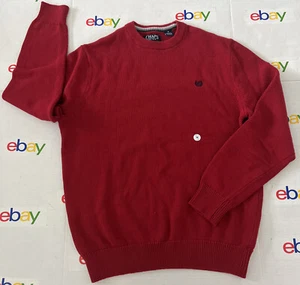 NWOT Chaps Ralph Lauren Men’s Red Crew Neck Heavy Knit Long Sleeve Sweater Sz:M - Picture 1 of 6