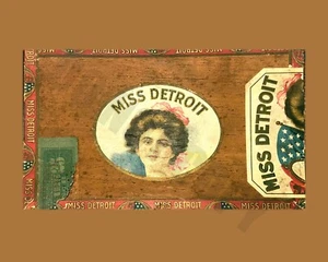 Miss Detroit Cigar From Box Lid Historic 8x10 Photo - Picture 1 of 1