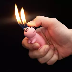 Butane Gas Lighter Refillable Cute, Funny Pipe Lighter Double Soft Flame, Cool P - Picture 1 of 12