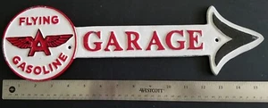 FLYING A GASOLINE CAST IRON GARAGE SIGN PETROLIANA ADVERTISING AUTO ARROW 15x5" - Picture 1 of 11