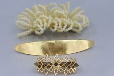 lot barrettes for women faux pearl silver tone gold tone made in france goody